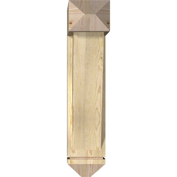 Traditional Arts And Crafts Rough Sawn Bracket W/ Offset Brace, Douglas Fir, 8W X 24D X 36H